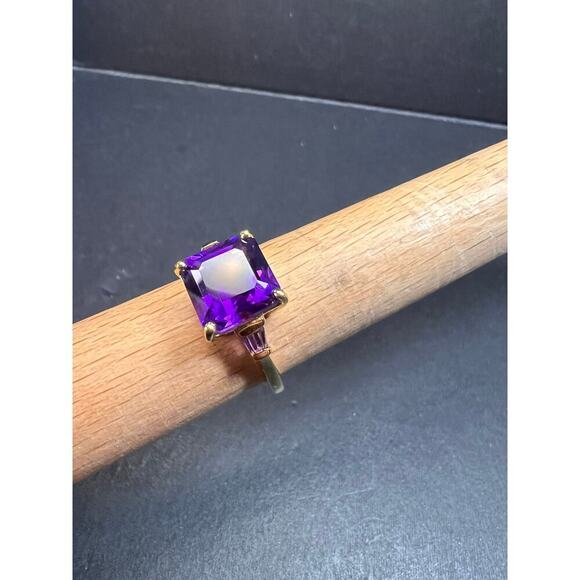 NEW African amethyst ring in vermeil yellow gold size 9 - Picture 14 of 16